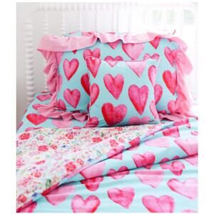 Posh Peanut Queen of Hearts/ Alice Bamboo Twin Size Duvet Cover and Sham